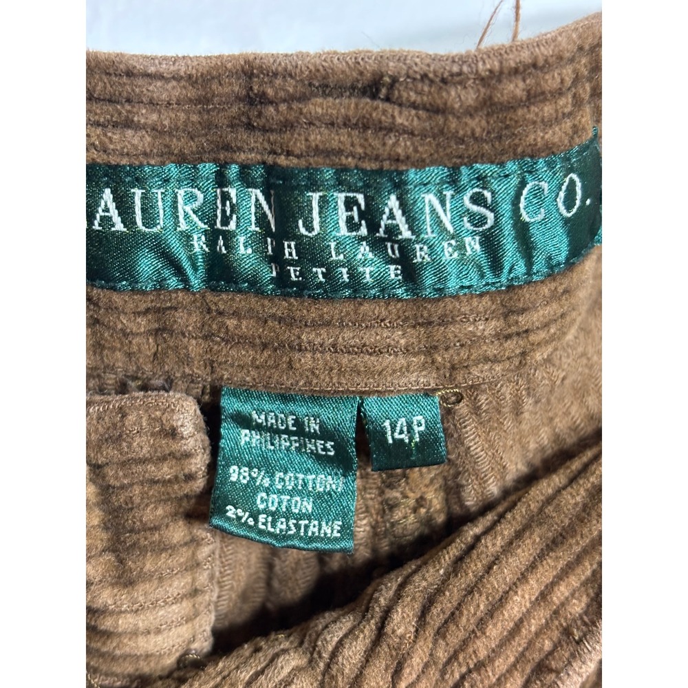 Lauren Ralph Lauren Brown Corduroy Pants Mens Straight Leg Stretch 14P - Picture 3 of 4
